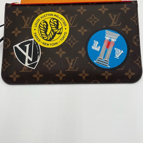 Sold! Louis Vuitton Neverfull MY LV WORLD TOUR Pochette Monogram Canvas Like New - Picture 7 of 15